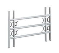 Relaxdays Burglary Protection Window Grille, Pull-Out, Galvanized Steel, 450 x 700-1050 mm, Security Bars, Grey, Metal