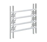Relaxdays Burglary Protection Window Grille, Pull-Out, Galvanized Steel, 600 x 700-1050 mm, Security Bars, Grey