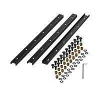 Relaxdays Burr Strip, Set of 3, Metal Rail 70 cm, Table top, U-Profile with Screws, Steel, Black, 100%