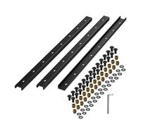 Relaxdays Burr Strip, Set of 3, Metal Rail 80 cm, Table top, U-Profile with Screws, Steel, Black, 100%