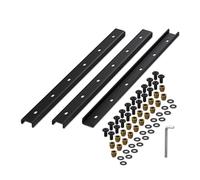 Relaxdays C Channel Table Support, Set of 3, Metal Bracket 60 cm, Stabilises Tabletops, Hidden Rail, 3 mm Steel, Black