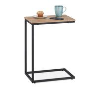 Relaxdays C-Shaped Side Table Black/Natural