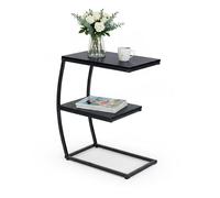 Relaxdays C-shaped side table with 2 tiers