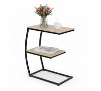 Relaxdays C-shaped side table with 2 tiers