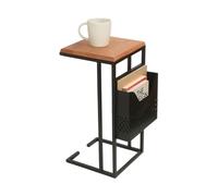 Relaxdays C-shaped side table with newspaper rack