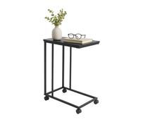 Relaxdays C-shaped side table with wheels