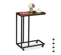 Relaxdays C-Shaped Side Table with Wheels