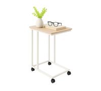 Relaxdays C-shaped side table with wheels