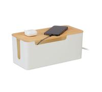 Relaxdays Cable Box with Bamboo Lid