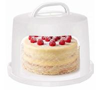 Relaxdays Cake Box, Airtight Dome with Handle, Extra Tall, Holds up to 10 kg, 22 x 30.5 x 30.5 cm, White