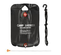 Relaxdays Camping Shower 20 l, Solar Camping Shower, For Hanging, Foldable, With Hand Shower, Portable Outdoor Shower, Black
