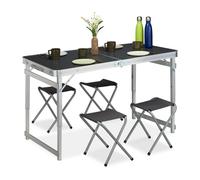 Relaxdays Camping Table Set with 4 Chairs