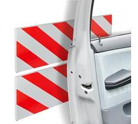 Relaxdays Car Door Protector, 2X Set, for Garage Or Driveway, Wall Mounting Guard, Foam, HxW: 20 x 50 cm, Red/White, 20 x 50 x 1.5 cm
