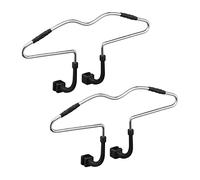 Relaxdays Car Hanger for Headrest, Jacket Holder, Set of 2, Non-Slip, Steel, Car Travel Hanger, Silver/Black