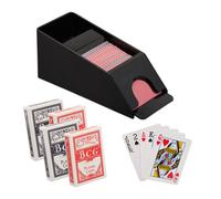 Relaxdays Dealing Shoe, Holder with 4 Decks, Blackjack Card Dispenser, HxWxD:10 x 10 x 25 cm, Black