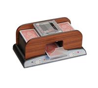 Relaxdays Card shuffler 2 decks wood look