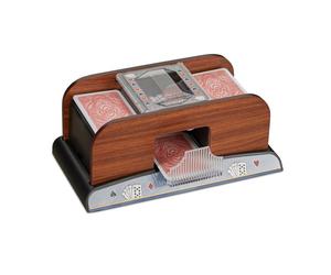 Relaxdays Card shuffler 2 decks wood look