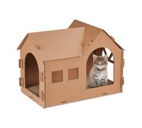 Relaxdays Cardboard Cat House and Scratch Board