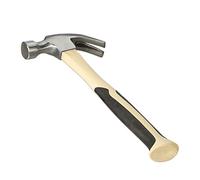 Relaxdays Carpenter’s Hammer, American Clawhammer, Ergonomic, Fibreglass Handle, Steel Head, 33 cm, Beige/Silver