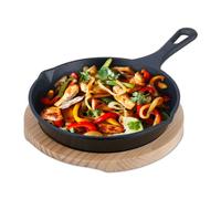 Relaxdays Cast Iron Pan with Wooden Trivet