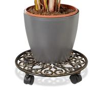 Relaxdays Cast-Iron Plant Caddy Set of 3