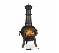 Relaxdays Cast-Iron Terrace Stove Bronze Colour