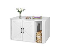 Relaxdays Cat Cabinet with Entrance & Litter Mat, Hides Litter Tray, 50x85x49 cm, White