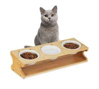 Relaxdays Cat Food Station with Bowls
