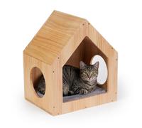 Relaxdays Wooden cat house for wall & floor