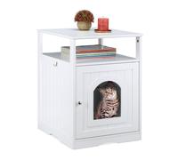 Relaxdays Cat Litter Box Cabinet With Shelf