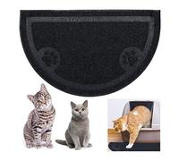 Relaxdays Cat Litter Mat, Hygienic PVC Tray, Dog Feeding Tray, Non-Slip & Waterproof, Dirt Catcher, 40 x 59 cm, Black