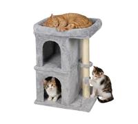Relaxdays Cat tree with 2 caves & bed