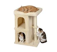 Relaxdays Cat tree with 2 caves & bed