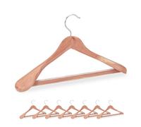 Relaxdays Cedar Wood Clothes Hangers, Set of 8