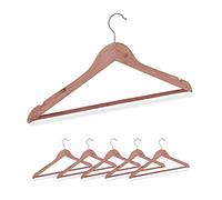 Relaxdays Cedarwood Coat Hangers Set of 6, Closet Mothproofing, Chic Design, Notches, W: 44 cm, Natural, Wood