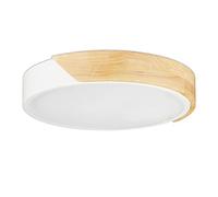 Relaxdays Ceiling, LED Lighting, Warm White, Modern Style, 18 W, Ø 30 cm, Metal, Wood, Iron