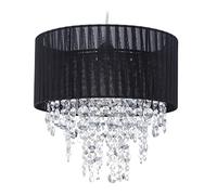 Relaxdays Ceiling Light, Hanging Lamp, H x D 122 X 32 cm, Bedroom & Living Room, Organza, Black