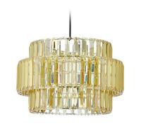 Relaxdays Ceiling Light, Hanging Lamp, H x D 135 X 34 cm, Bedroom & Living Room, E27 Socket, Gold/Silver