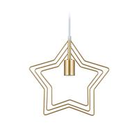 Relaxdays Ceiling Light, Pendant Lamp, E27 Socket, Lighting, Star Shape, H x W x D: 134 x 32 x 28 cm, gold
