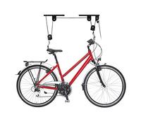 Relaxdays ceiling mount bike storage, up to 20 kg, 4 m ceiling height, with pulley, for the shed or garage, black