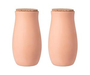 Relaxdays Ceramic Root-Zone Irrigation Pots, Set of 2, 1.4L, Terracotta, 21.5 x 10 x 10 cm