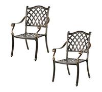 Relaxdays Chair, with armrests, Metal, Vintage Armchair, HWD: 91 x 63 x 63 cm, Garden & Balcony, Black/Bronze