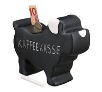 Relaxdays Chalkboard Dog Piggy Bank, Ceramic, Wedding, Birthday, Money Savings Animal, HxWxD: 17 x 8.5 x 20 cm, Black, 17x8.5x20cm