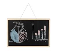 Relaxdays Chalkboard with Wooden Frame, Wipeable Memo Board, Office Accessory, Wall-Mount, 40 x 60 cm, Black