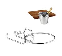 Relaxdays Champagne Cooler Champagne Holder, Cold Wine Bottle Holder for Table 18 m Ø, Space Saving, for Cava, Iron, Silver