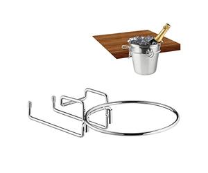 Relaxdays Champagne Cooler Champagne Holder, Cold Wine Bottle Holder for Table 18 m Ø, Space Saving, for Cava, Iron, Silver