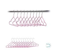 Relaxdays Children’s Coat Hangers Set of 20, Compact Wire Holders, PVC-Coating, 30 cm, Pink