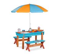 Relaxdays Children’s Picnic Table Set With Parasol