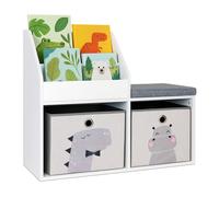 Relaxdays Children's bench with bookcase