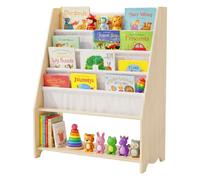 Relaxdays Children's bookcase 4 fabric pockets